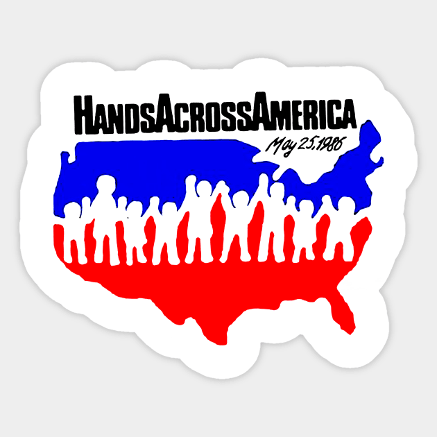 Hands Across America Sticker by elnidodesignart